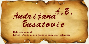 Andrijana Bušatović vizit kartica